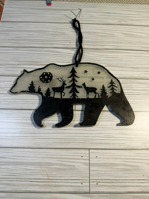 Bear Design Wax Bead Wall Art