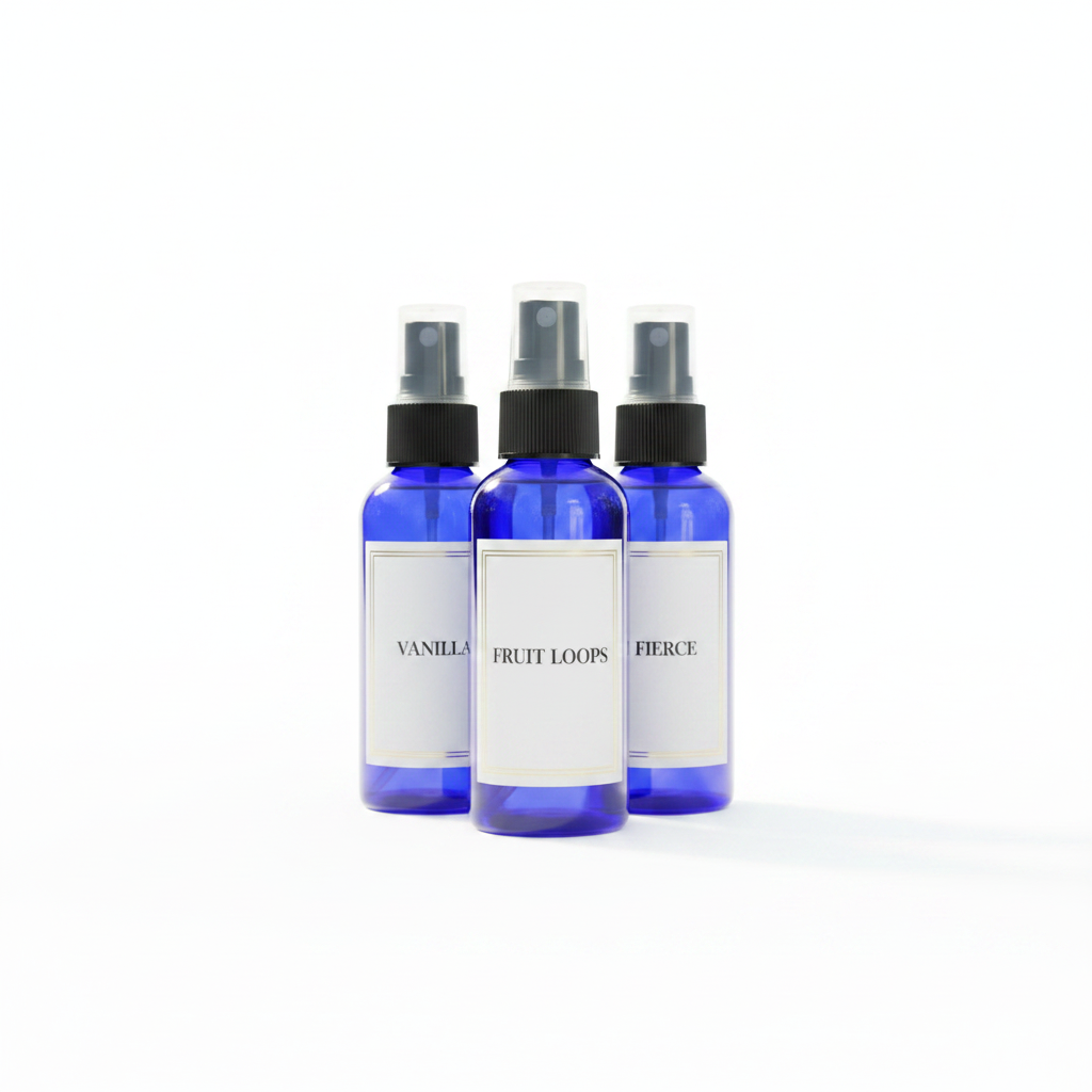 Royal Blue 2oz Room Spray Bottles - Vanilla, Fruit Loops, Fierce